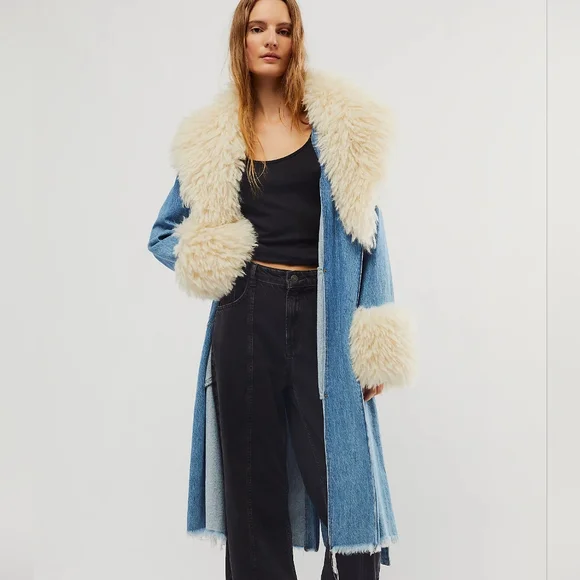 New BlankNYC  course denim jacket coat in blue - Picture 6 of 14